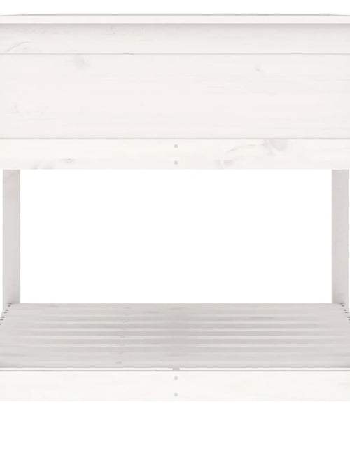 Încărcați imaginea în vizualizatorul Galerie, Jardinieră cu raft, alb, 82,5x82,5x81 cm, lemn masiv de pin Lando - Lando
