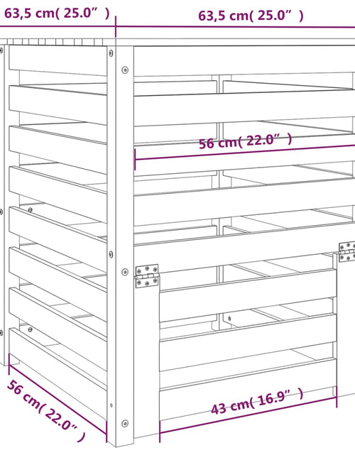 Încărcați imaginea în vizualizatorul Galerie, Compostor, gri, 63,5x63,5x77,5 cm, lemn masiv de pin Lando - Lando
