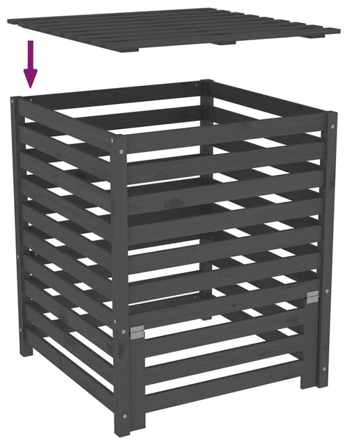 Загрузите изображение в средство просмотра галереи, Compostor, gri, 82,5x82,5x99,5 cm, lemn masiv de pin Lando - Lando
