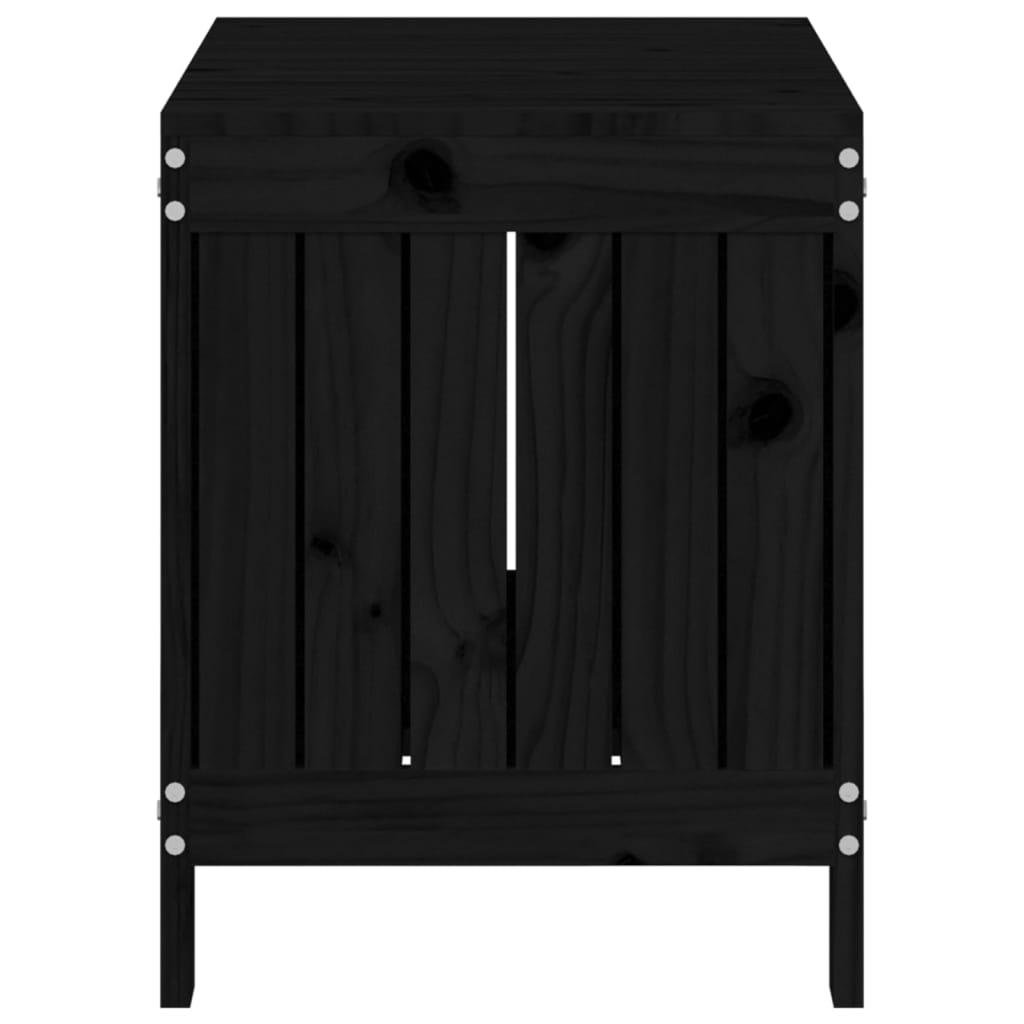 Cutie depozitare grădină, negru, 76x42,5x54 cm, lemn masiv pin - Lando