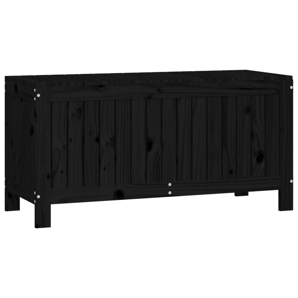 Cutie depozitare grădină, negru, 108x42,5x54 cm, lemn masiv pin - Lando
