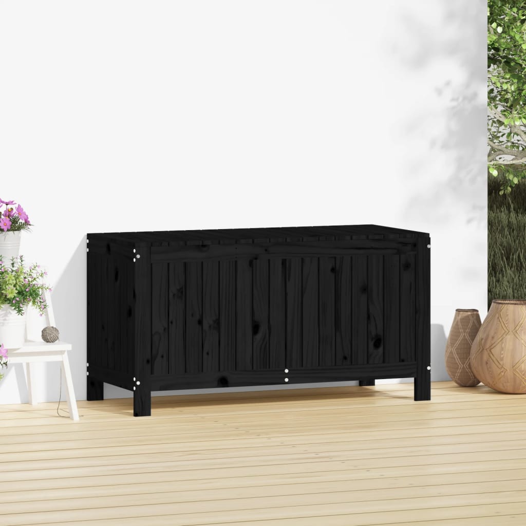 Cutie de depozitare grădină, negru, 115x49x60 cm lemn masiv pin - Lando