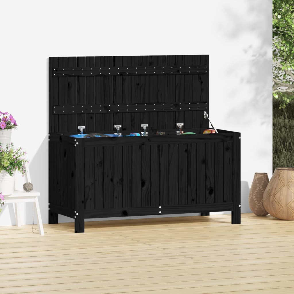 Cutie de depozitare grădină, negru, 115x49x60 cm lemn masiv pin - Lando