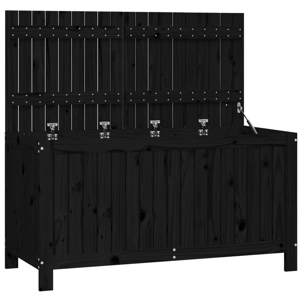 Cutie de depozitare grădină, negru, 121x55x64 cm lemn masiv pin - Lando