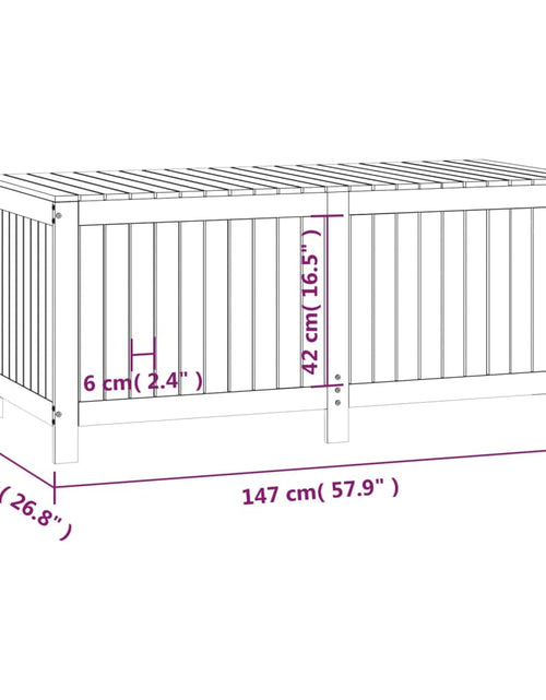 Încărcați imaginea în vizualizatorul Galerie, Cutie de depozitare grădină, 147x68x64 cm, lemn masiv de pin - Lando
