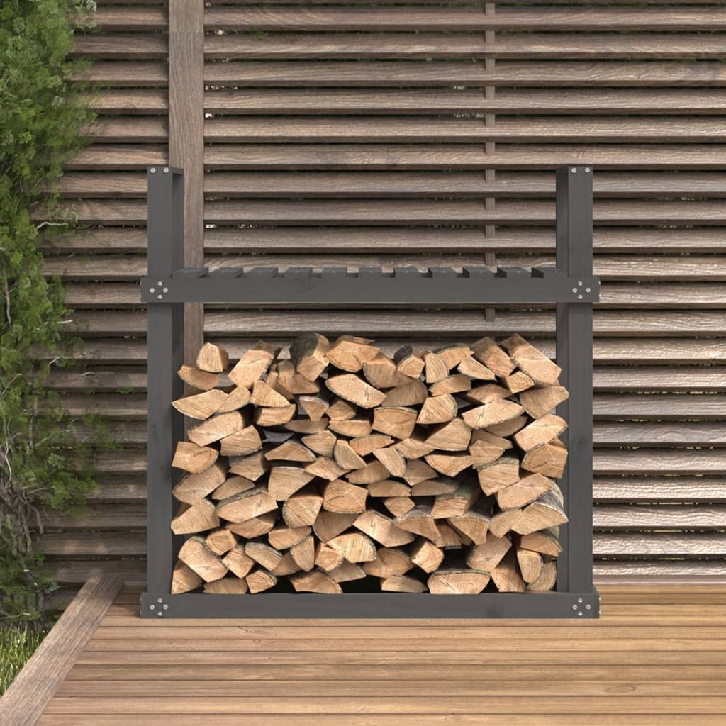 Rastel pentru lemne de foc, gri, 110x35x108,5 cm lemn masiv pin Lando - Lando