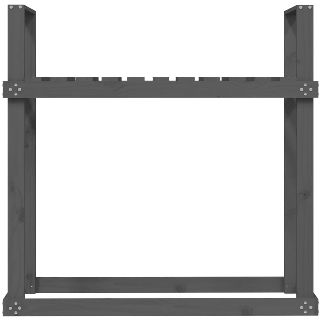 Rastel pentru lemne de foc, gri, 110x35x108,5 cm lemn masiv pin Lando - Lando