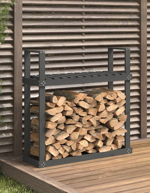 Încărcați imaginea în vizualizatorul Galerie, Rastel pentru lemne de foc, gri, 110x35x108,5 cm lemn masiv pin Lando - Lando
