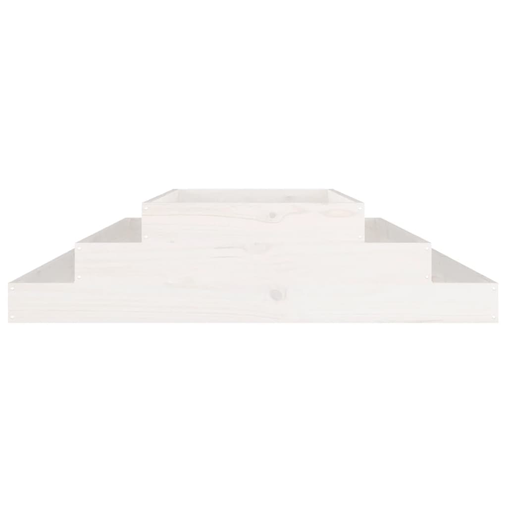 Jardinieră, alb, 110x110x27 cm, lemn masiv de pin Lando - Lando