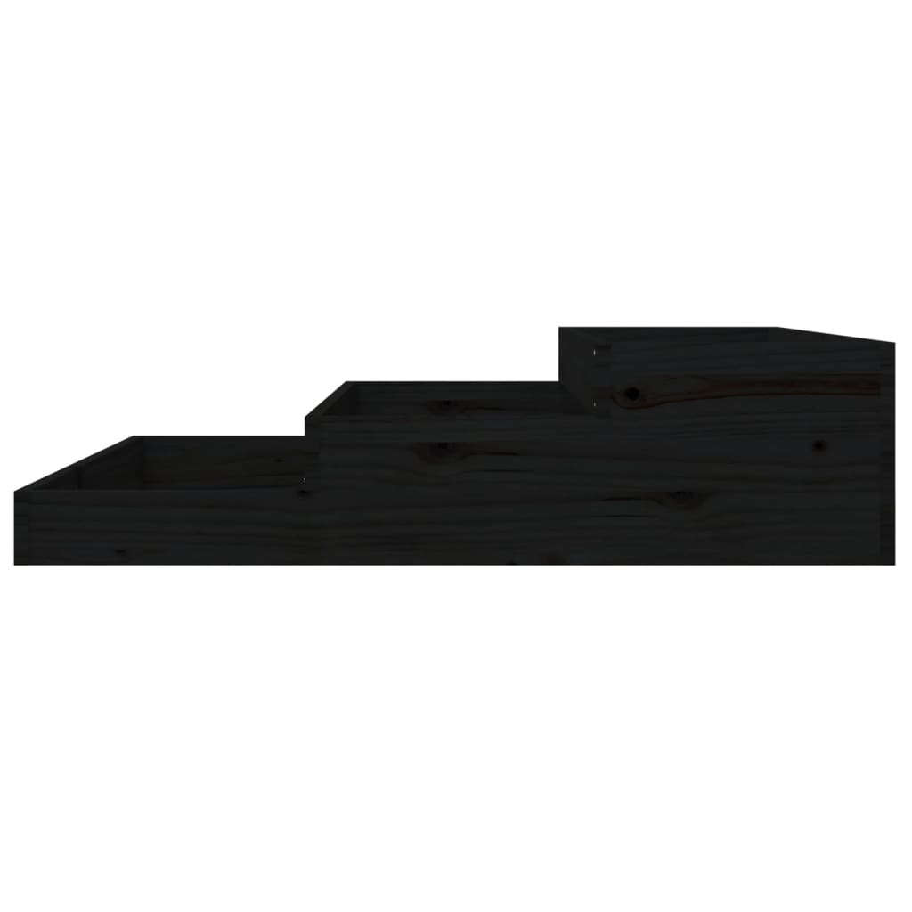 Jardinieră, negru, 107x107x27 cm, lemn masiv de pin Lando - Lando