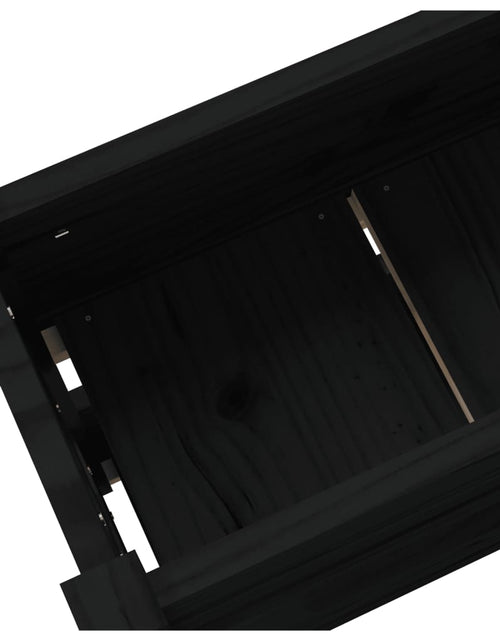 Încărcați imaginea în vizualizatorul Galerie, Jardinieră, negru, 112x25x66 cm, lemn masiv de pin Lando - Lando
