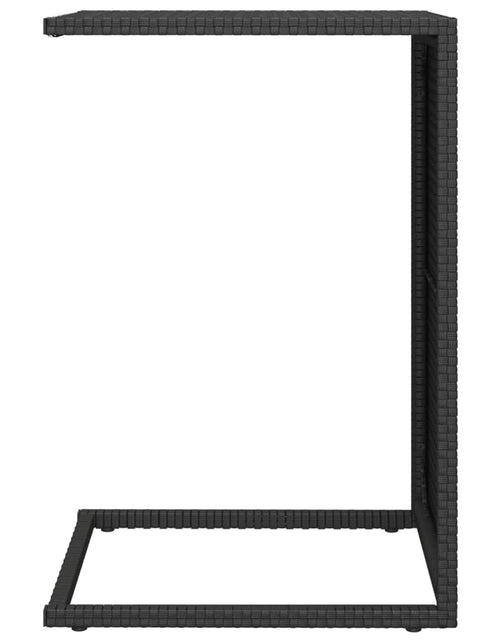 Încărcați imaginea în vizualizatorul Galerie, Masă în formă de C, negru, 40x35x60 cm, poliratan Lando - Lando
