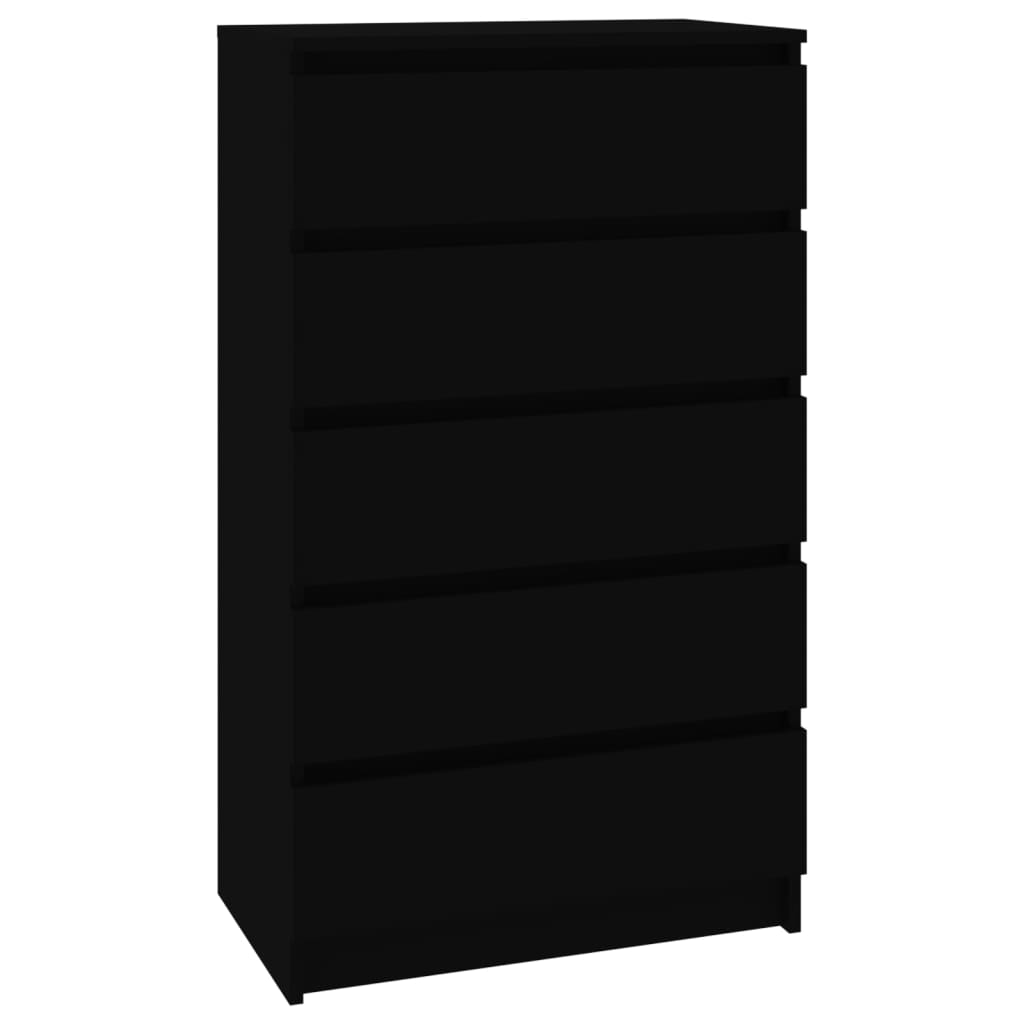 Dulap cu sertar, negru, 60x36x103 cm, lemn prelucrat - Lando