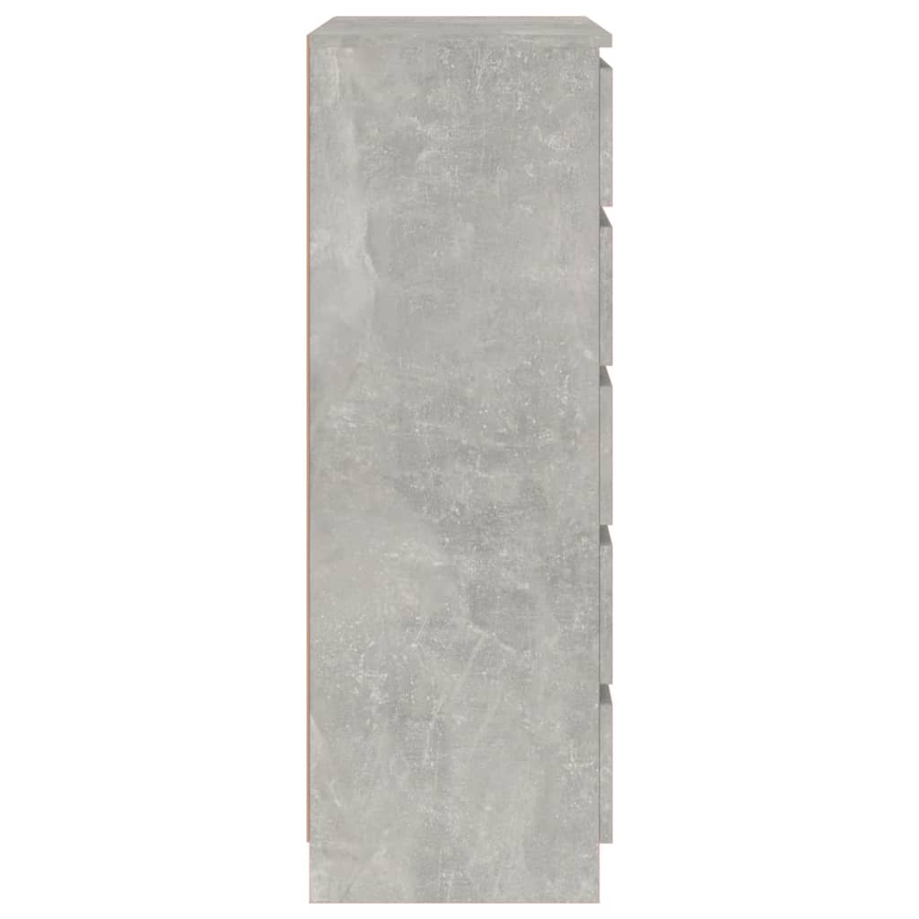 Dulap cu sertare, gri beton, 60x36x103 cm, lemn prelucrat - Lando