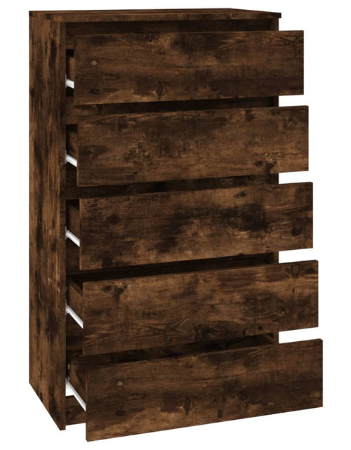Încărcați imaginea în vizualizatorul Galerie, Dulap cu sertar, stejar fumuriu, 60x36x103 cm, lemn prelucrat - Lando
