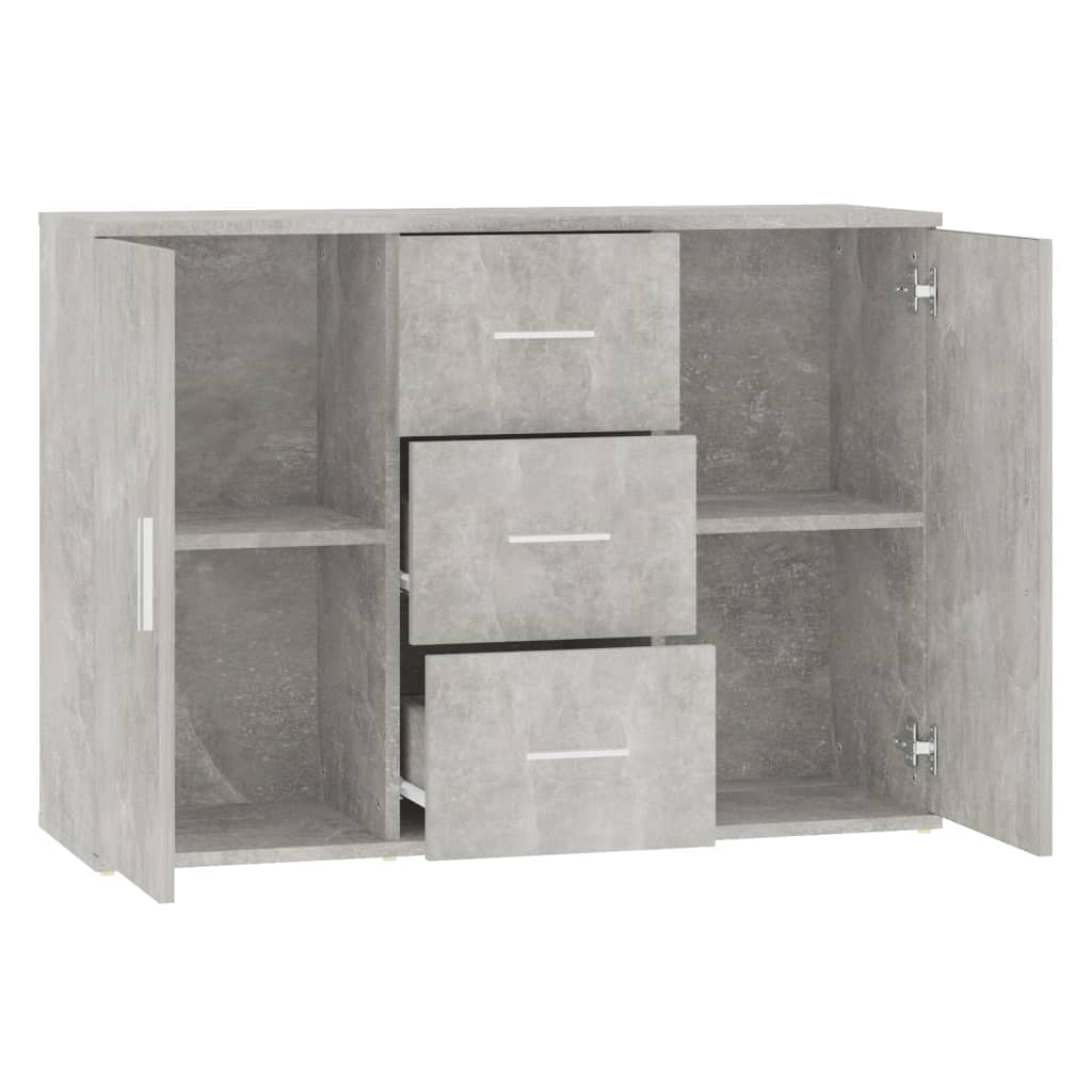 Servantă, gri beton, 91x29,5x65 cm, lemn prelucrat Lando - Lando