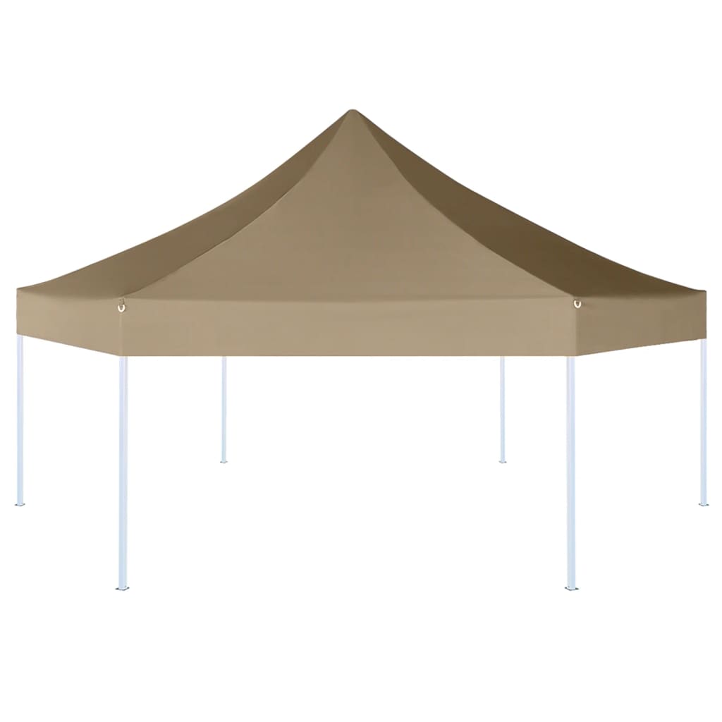 Foișor pliabil hexagonal pop-up gri taupe 3,6x3,1 m 220g/m² Lando - Lando