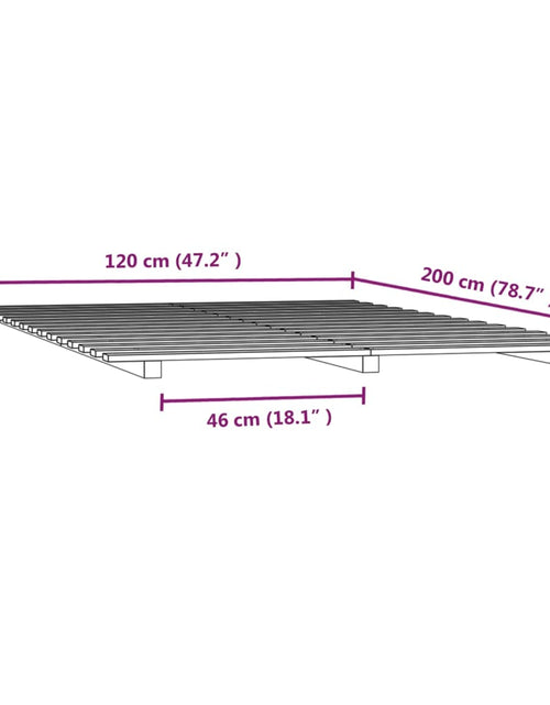 Загрузите изображение в средство просмотра галереи, Cadru de pat, gri, 120x200 cm, lemn masiv de pin - Lando
