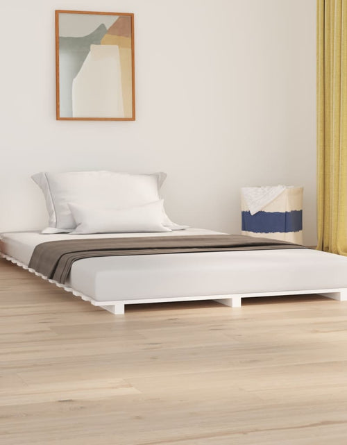 Încărcați imaginea în vizualizatorul Galerie, Cadru de pat, alb, 150x200 cm, lemn masiv de pin - Lando
