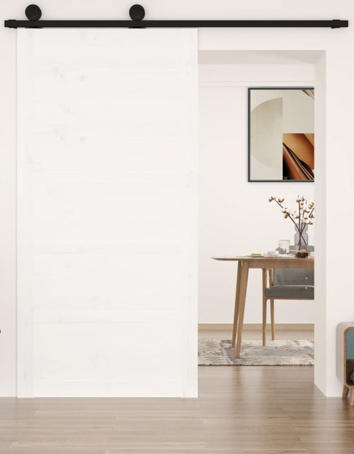 Încărcați imaginea în vizualizatorul Galerie, Ușă de hambar, alb, 100x1,8x204,5 cm, lemn masiv de pin - Lando
