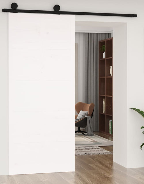 Încărcați imaginea în vizualizatorul Galerie, Ușă de hambar, alb, 90x1,8x214 cm, lemn masiv de pin - Lando

