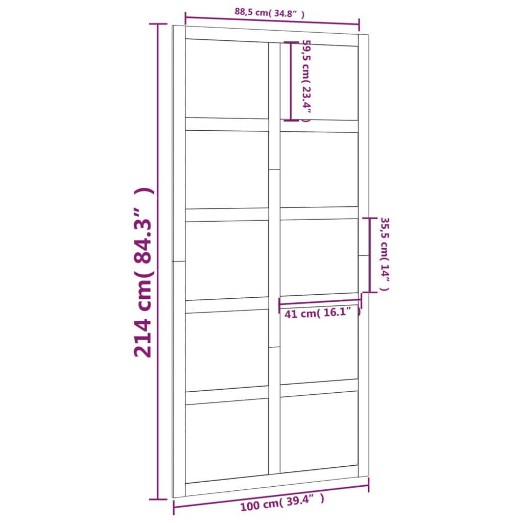 Ușă de hambar, alb, 100x1,8x214 cm, lemn masiv de pin Lando - Lando