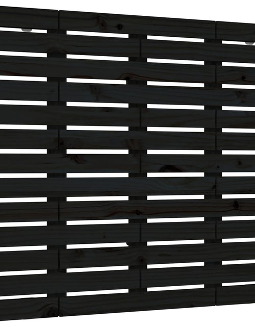 Загрузите изображение в средство просмотра галереи, Tăblie de pat pentru perete, negru 106x3x91,5 cm lemn masiv pin - Lando
