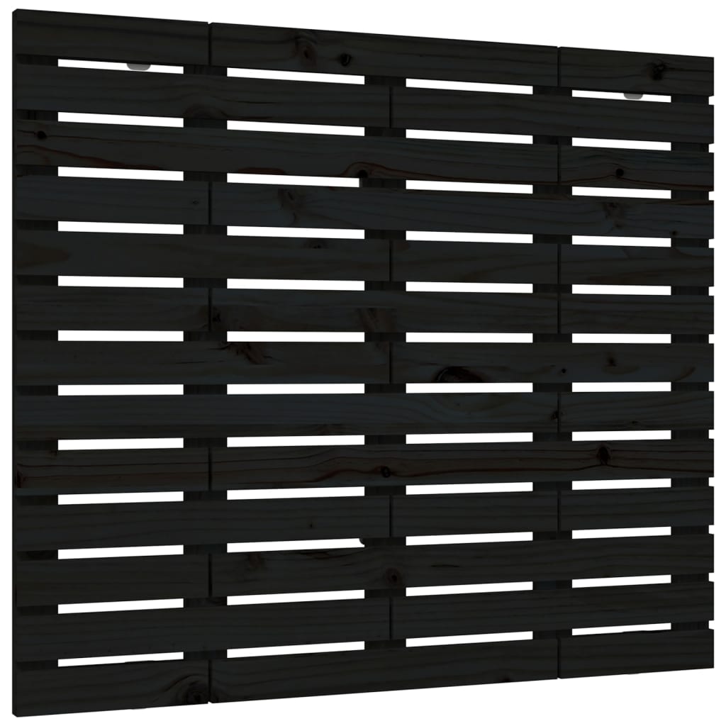 Tăblie de pat pentru perete, negru 106x3x91,5 cm lemn masiv pin - Lando