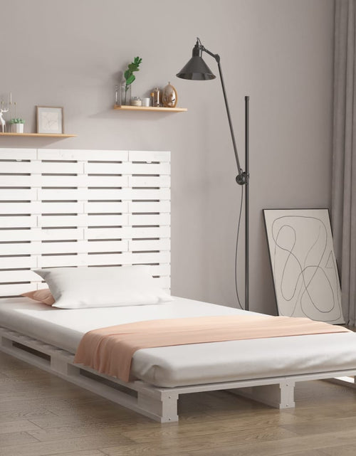 Încărcați imaginea în vizualizatorul Galerie, Tăblie de pat pentru perete, alb, 96x3x91,5 cm, lemn masiv pin - Lando
