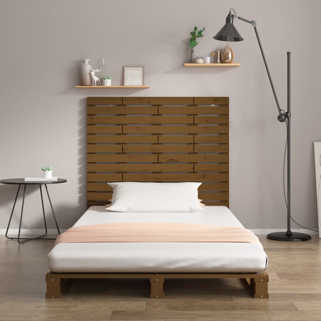 Tăblie de pat pentru perete, maro miere, 96x3x91,5 cm, lemn pin - Lando