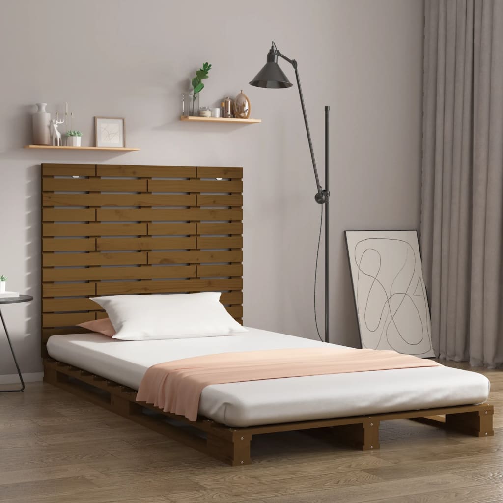 Tăblie de pat pentru perete, maro miere, 126x3x91,5 cm lemn pin - Lando