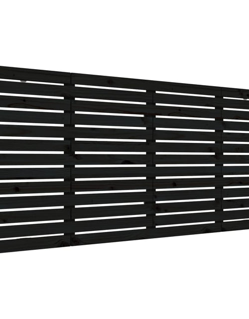 Загрузите изображение в средство просмотра галереи, Tăblie de pat pentru perete, negru 166x3x91,5 cm lemn masiv pin - Lando
