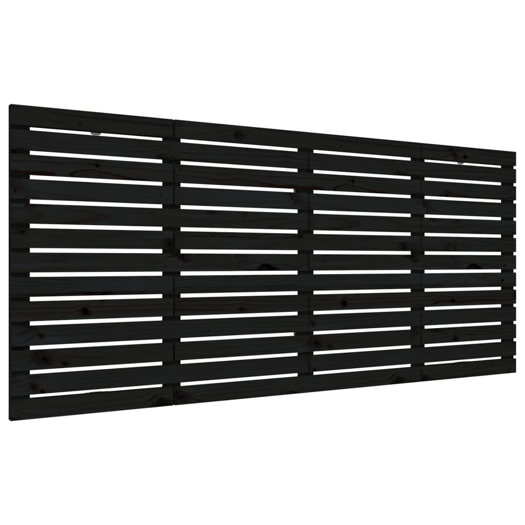 Tăblie de pat pentru perete, negru 166x3x91,5 cm lemn masiv pin - Lando