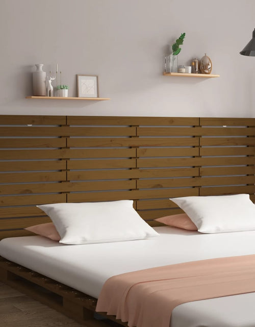 Încărcați imaginea în vizualizatorul Galerie, Tăblie de pat pentru perete, maro miere, 186x3x91,5 cm lemn pin - Lando
