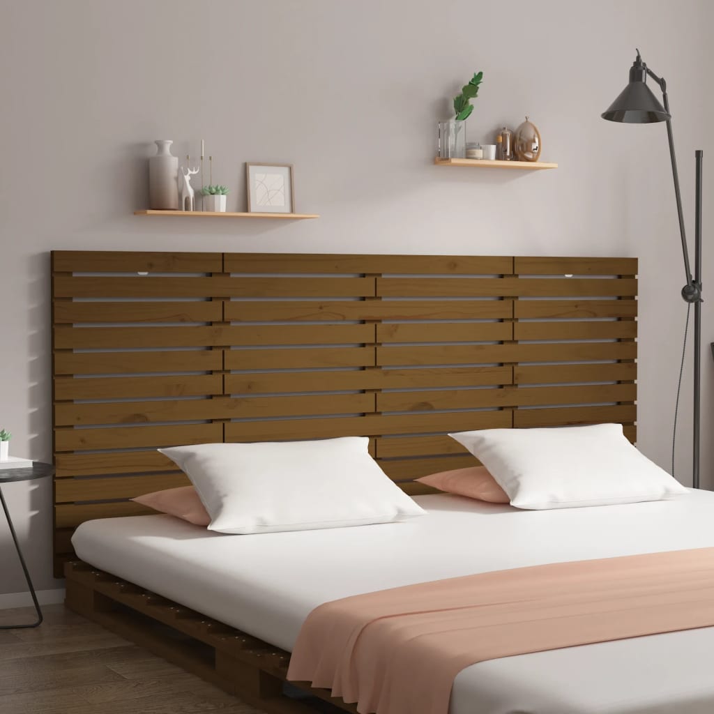 Tăblie de pat pentru perete, maro miere, 186x3x91,5 cm lemn pin - Lando