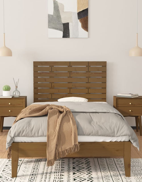 Загрузите изображение в средство просмотра галереи, Tăblie de pat pentru perete, maro miere, 106x3x63 cm, lemn pin - Lando
