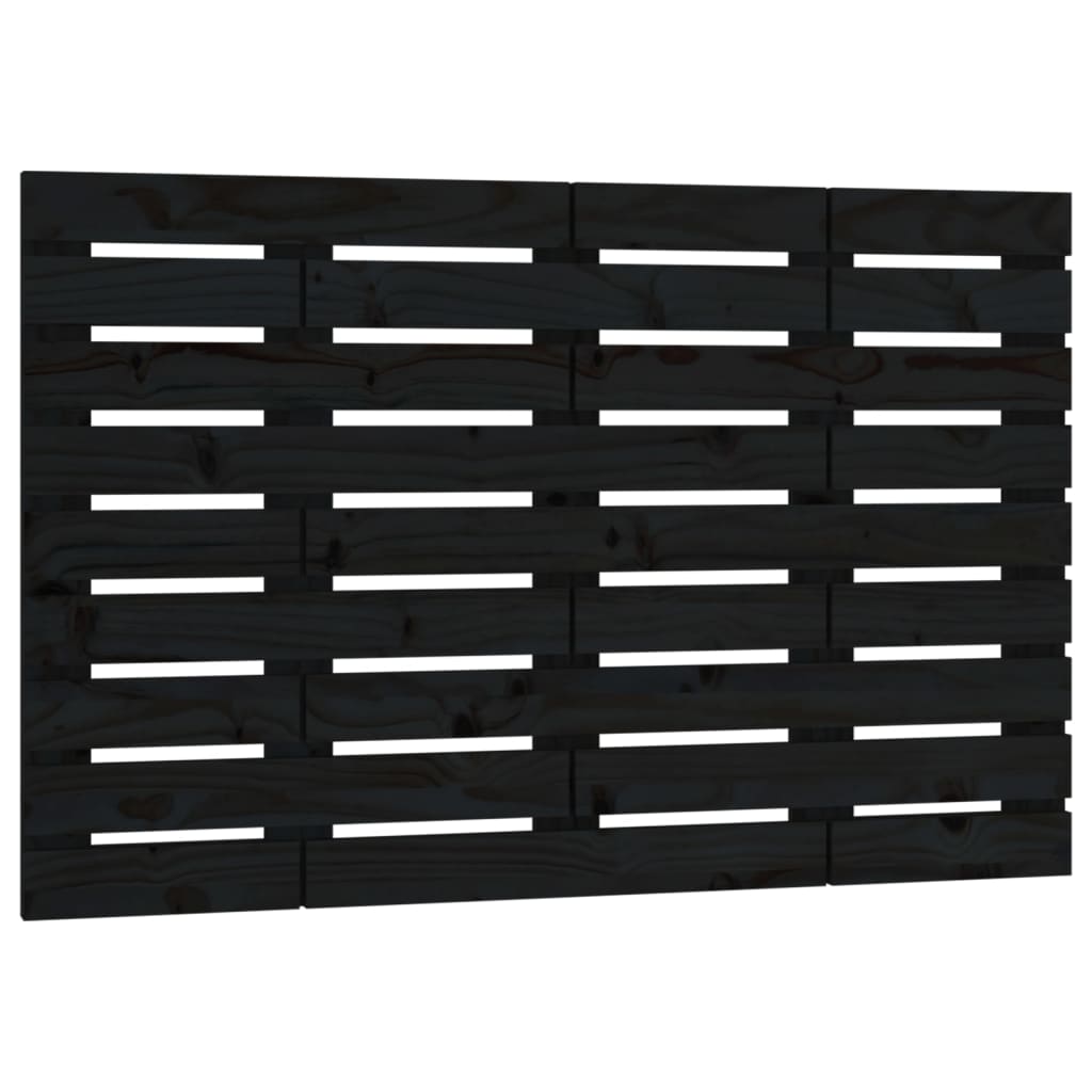 Tăblie de pat pentru perete, negru, 106x3x63 cm, lemn masiv pin - Lando