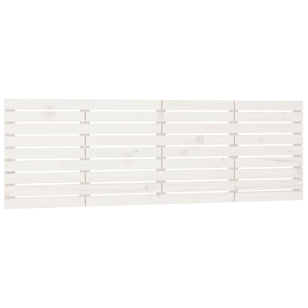Tăblie de pat pentru perete, alb, 206x3x63 cm, lemn masiv pin - Lando