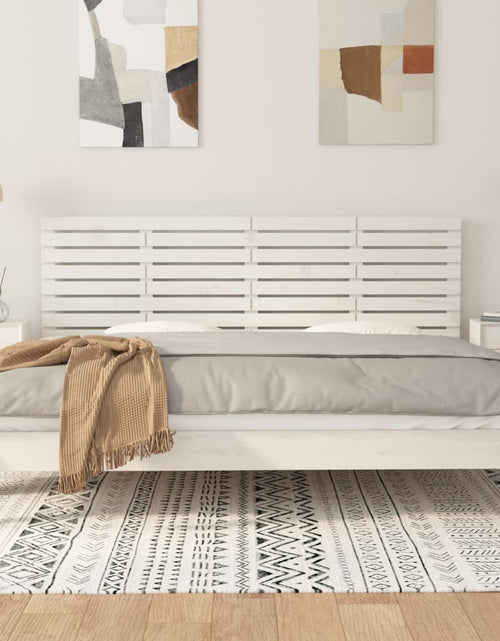 Загрузите изображение в средство просмотра галереи, Tăblie de pat pentru perete, alb, 206x3x63 cm, lemn masiv pin - Lando

