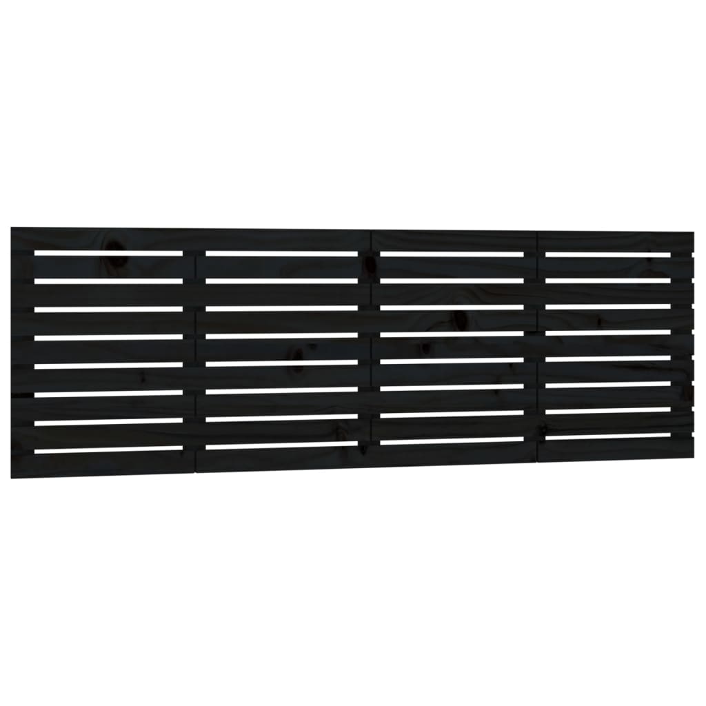 Tăblie de pat pentru perete, negru, 206x3x63 cm lemn masiv pin - Lando