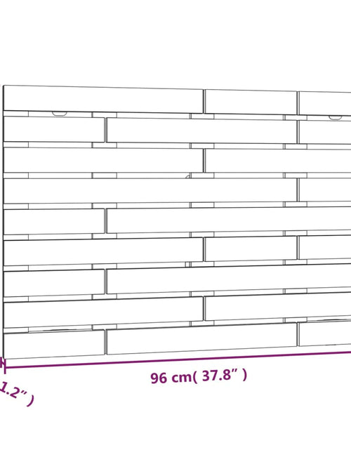 Încărcați imaginea în vizualizatorul Galerie, Tăblie de pat pentru perete, 96x3x63 cm, lemn masiv de pin - Lando
