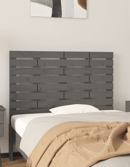 Încărcați imaginea în vizualizatorul Galerie, Tăblie de pat pentru perete, gri, 96x3x63 cm, lemn masiv pin - Lando
