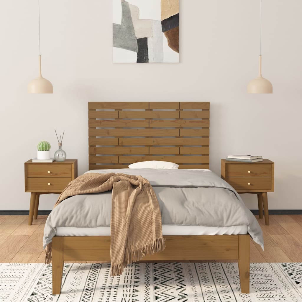Tăblie de pat pentru perete, maro miere, 96x3x63 cm, lemn pin - Lando