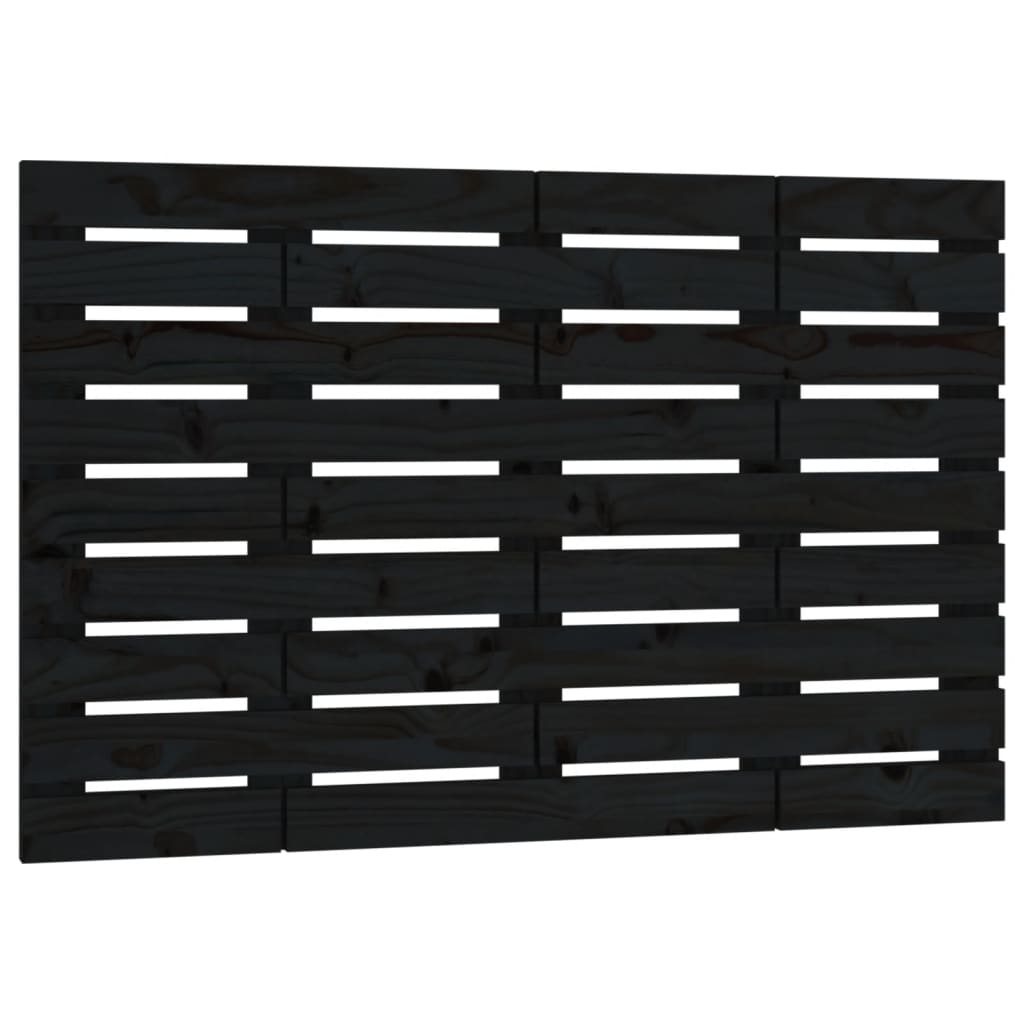 Tăblie de pat pentru perete, negru, 96x3x63 cm, lemn masiv pin - Lando