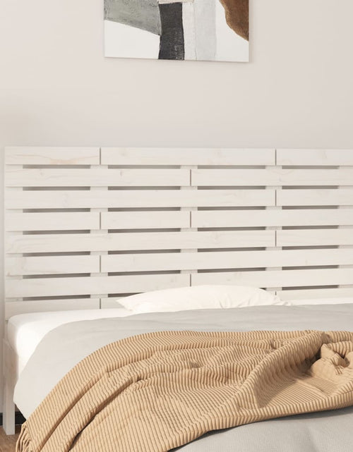 Загрузите изображение в средство просмотра галереи, Tăblie de pat pentru perete, alb, 126x3x63 cm, lemn masiv pin - Lando
