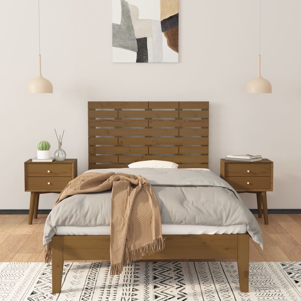 Tăblie de pat pentru perete, maro miere, 81x3x63 cm, lemn pin - Lando