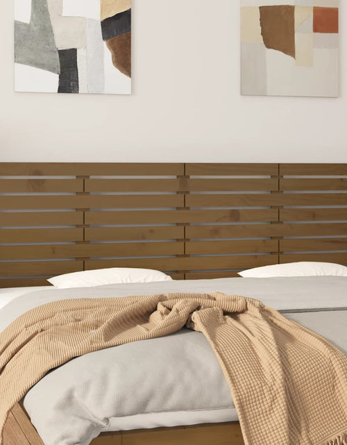 Загрузите изображение в средство просмотра галереи, Tăblie de pat pentru perete, maro miere, 166x3x63 cm, lemn pin - Lando
