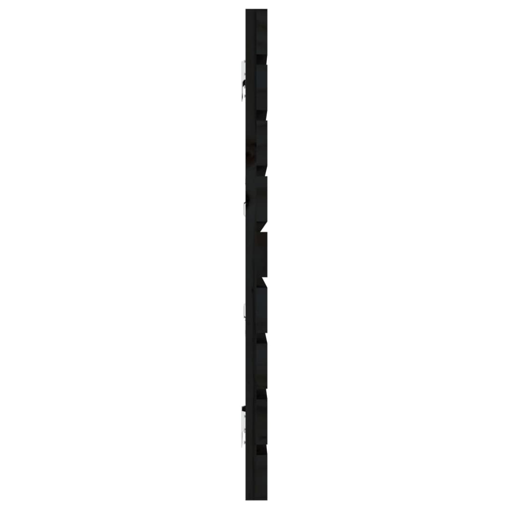 Tăblie de pat pentru perete, negru, 166x3x63 cm, lemn masiv pin - Lando