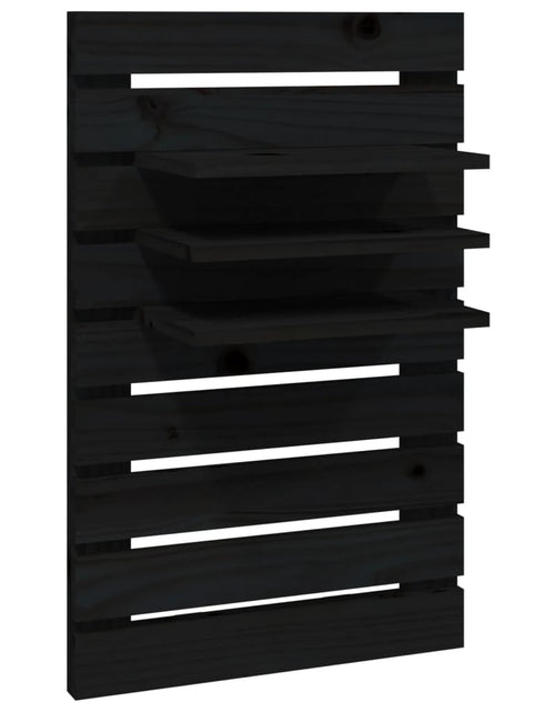 Încărcați imaginea în vizualizatorul Galerie, Rafturi noptiere de perete, 2 buc., negru, lemn masiv de pin Lando - Lando
