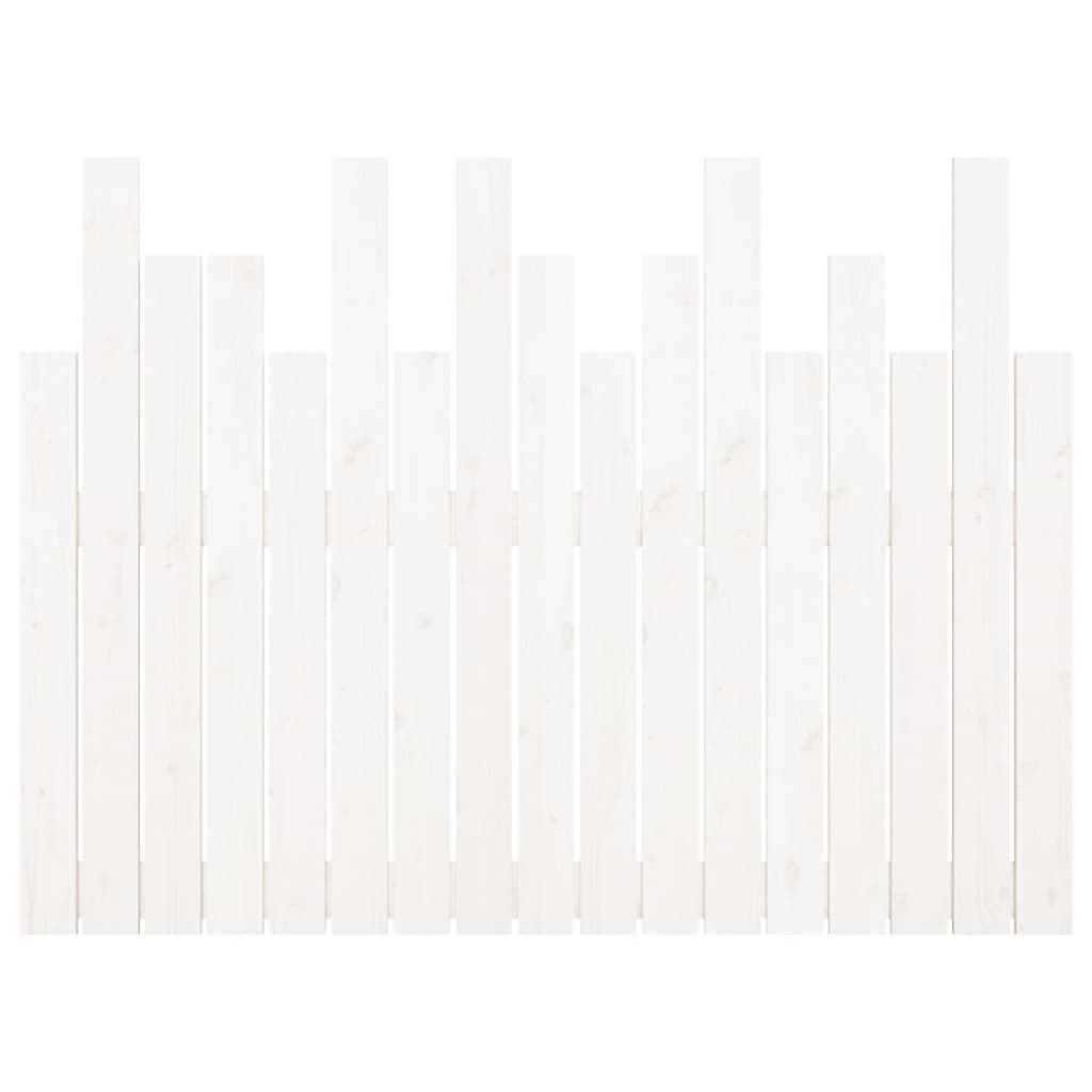 Tăblie de pat pentru perete, alb, 108x3x80 cm, lemn masiv pin - Lando